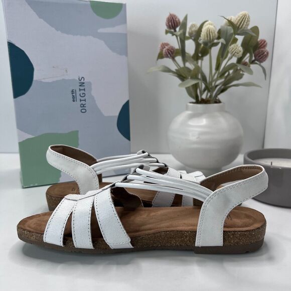 Earth Origins Laney Leather Sling-Back Sandals White 7260024 Women's 8.5 NWB - Picture 6 of 10
